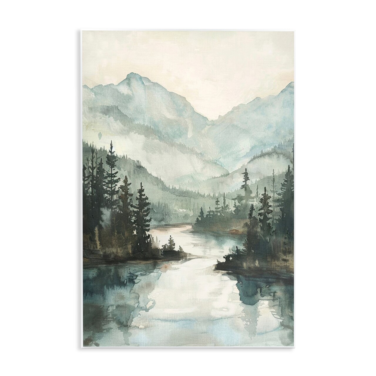 Stupell Industries Mountain River View Wall Plaque Art Design by LSR Design Studio